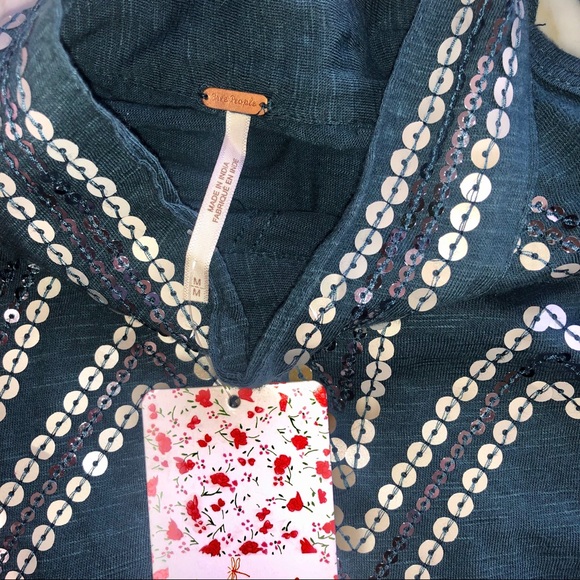 FREE PEOPLE Tank Top Tie Neck NEW Medium 4A07 - Picture 5 of 8